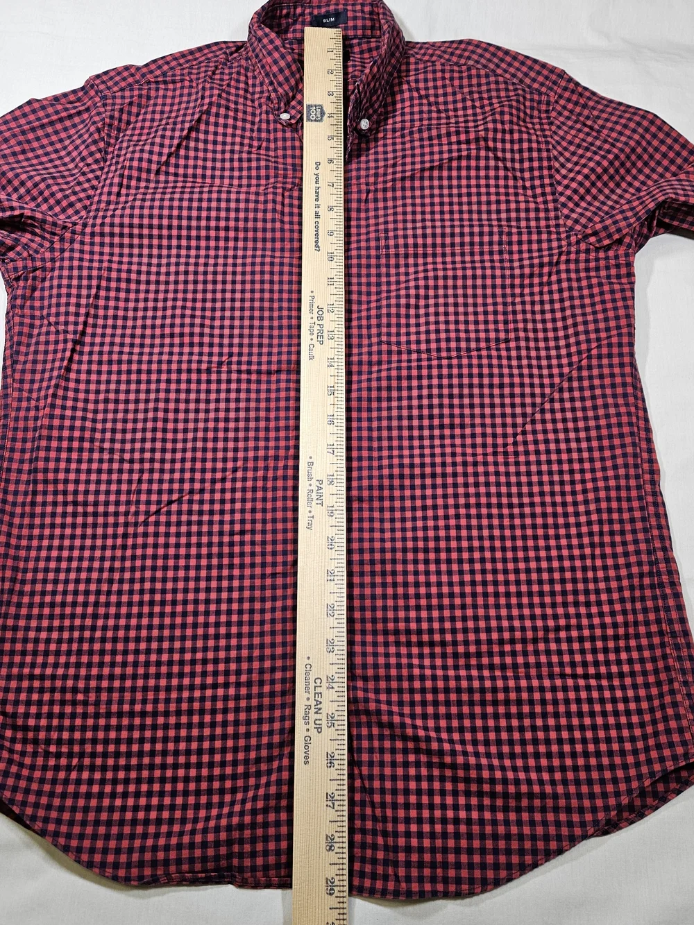 J.Crew Men's Medium Flex Washed Slim Fit Gingham Button Down Shirt Red Navy
